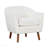Mid-Century Modern Accent Chair 1Pc Chenille Fabric Upholstered Channel Stitched Back Brown Legs Solid Wood Furniture-1290804455