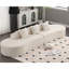 Canapé moderne courbé, canapé en tissu éponge, canapé minimaliste, appartement, aucun assemblage requis, trois coussins-318296041
