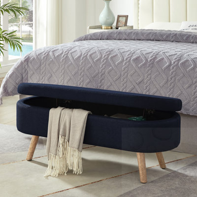 Banc de rangement rembourré avec couvercle relevable
