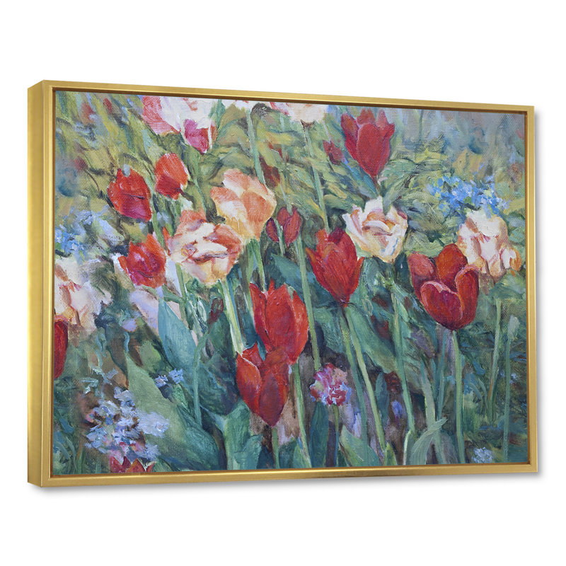 «Blossoming Poppies in the Fields», reproduction sur toile, H 8 po x l 12 po x P 1 po, Cadre flottant doré