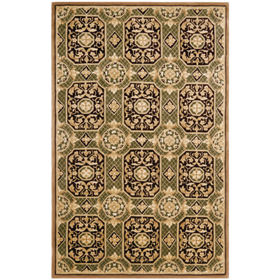 Lenora Naples Hand Tufted Wool Pile Floral Rug