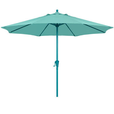 Parasol de marché 9 pi avec 8 nervures et manivelle, imperméable, résistant à la décoloration