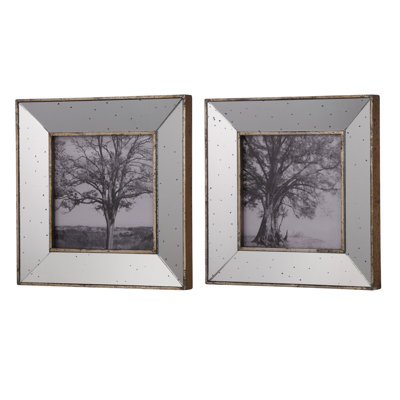 Cadre photo rétro argenté rétro 15/15 "S / 2: Miroir avec mouchetures pour art et cadres de présentation