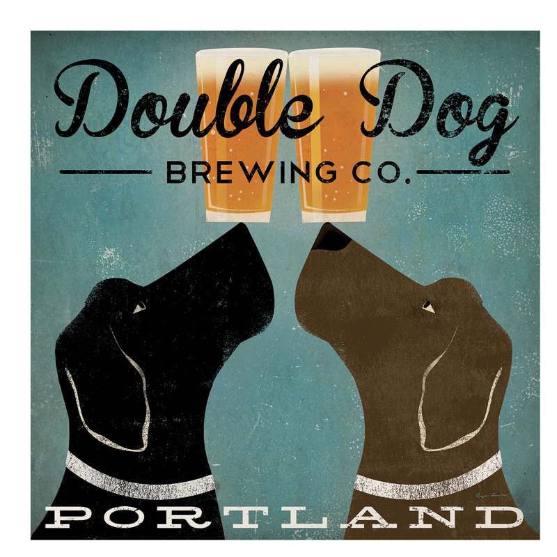 Double Dog Brewing Co. by Ryan Fowler - Print on Canvas, 45.72 cm H x 45.72 cm W x 1.91 cm D, Wrapped Canvas