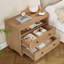Ensemble de 2 tables de chevet 29,5 po de large avec 2 tiroirs et pieds en bois massif-596363731-596363725