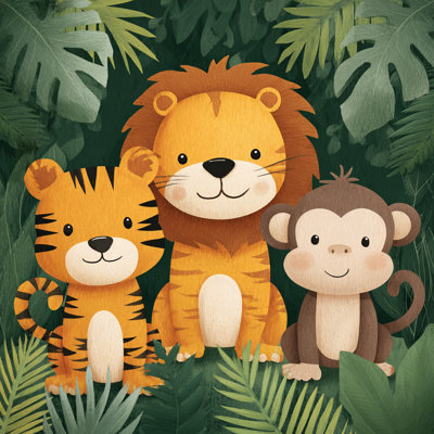 Art mural sur toile Jungle Friends III
