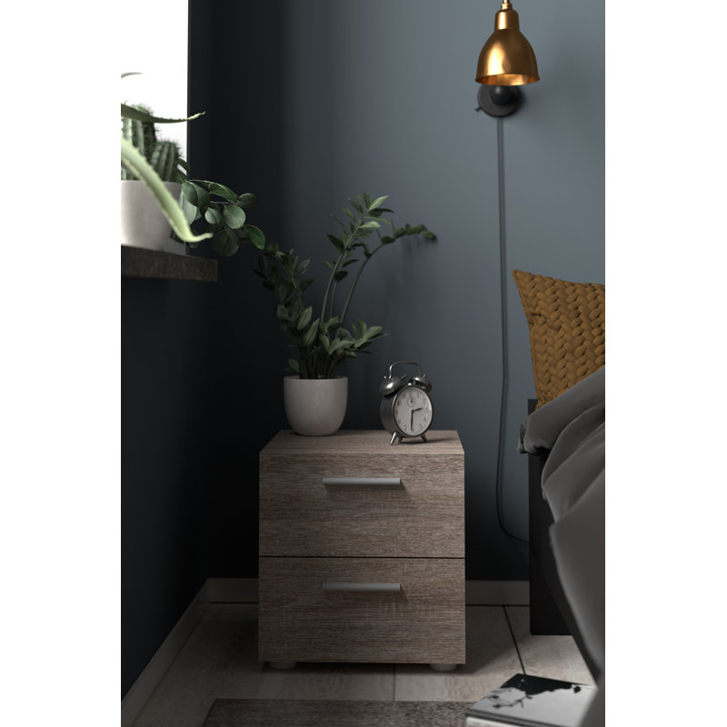 Gianna 15.75"W 2-Drawer Nightstand, Truffle