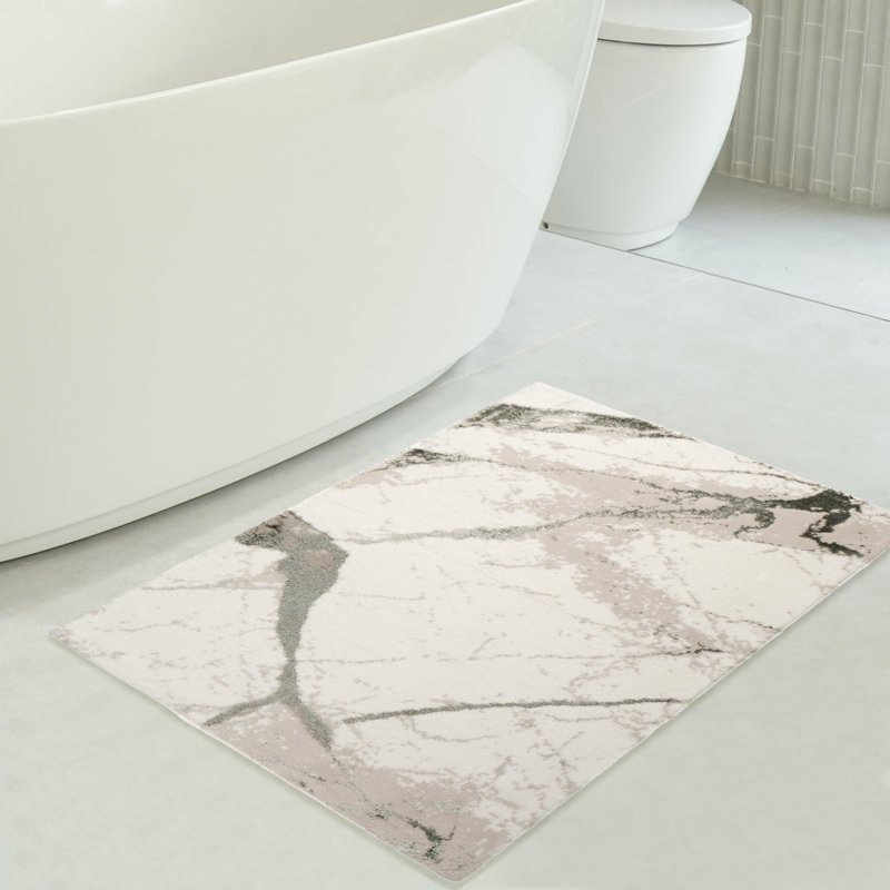 Tapis décoratif pour salle de bain 24 x 36, Beige/vert