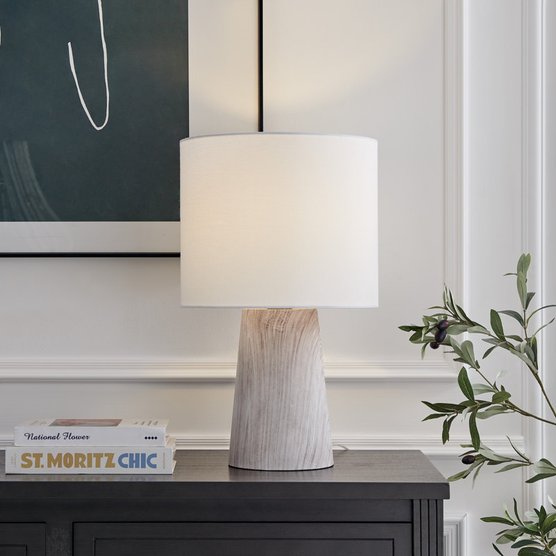Lampe de table en résine Iarlaith, H 22,25 po x l 13 po x P 13 po, gris