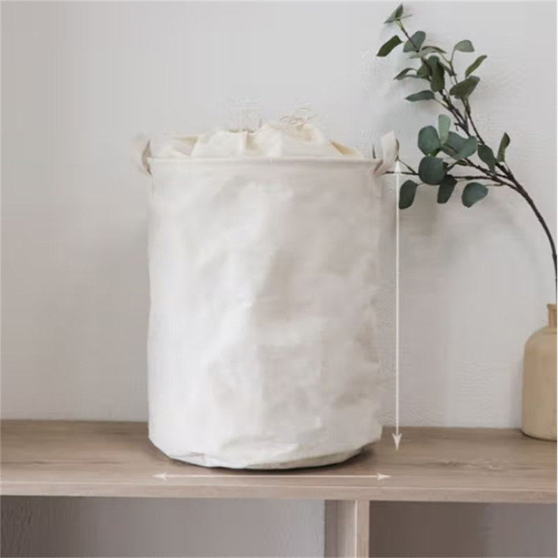 Fabric Laundry Hamper with Handles, White