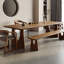 Table de salle à manger rectangulaire en bois massif brun-304691049