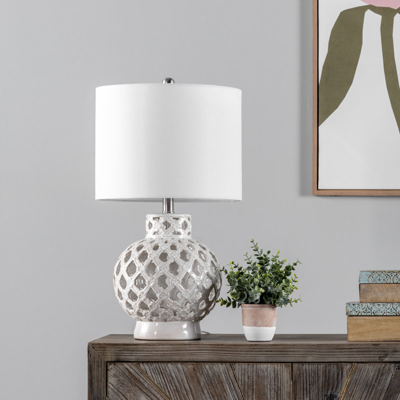 Lampe de table blanche 23,5 po Meriwether