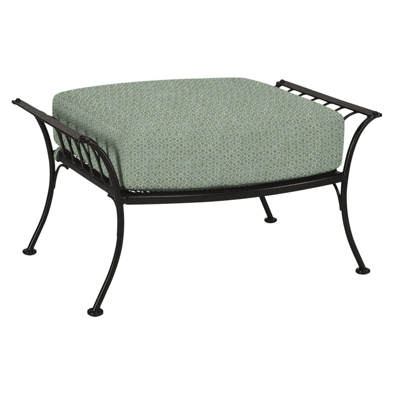 Monterra Outdoor Ottoman, Carbon Black, Sash Denim