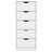 18" White Five Drawer Standard Chest