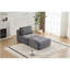 Canapé modulaire en mousse à mémoire de forme moderne, méridienne simple pour le salon, canapé modulaire Cloud pour animaux de compagnie, tissu en velours côtelé, repose-pieds mobile, sans assemblage requis, gris-115591863