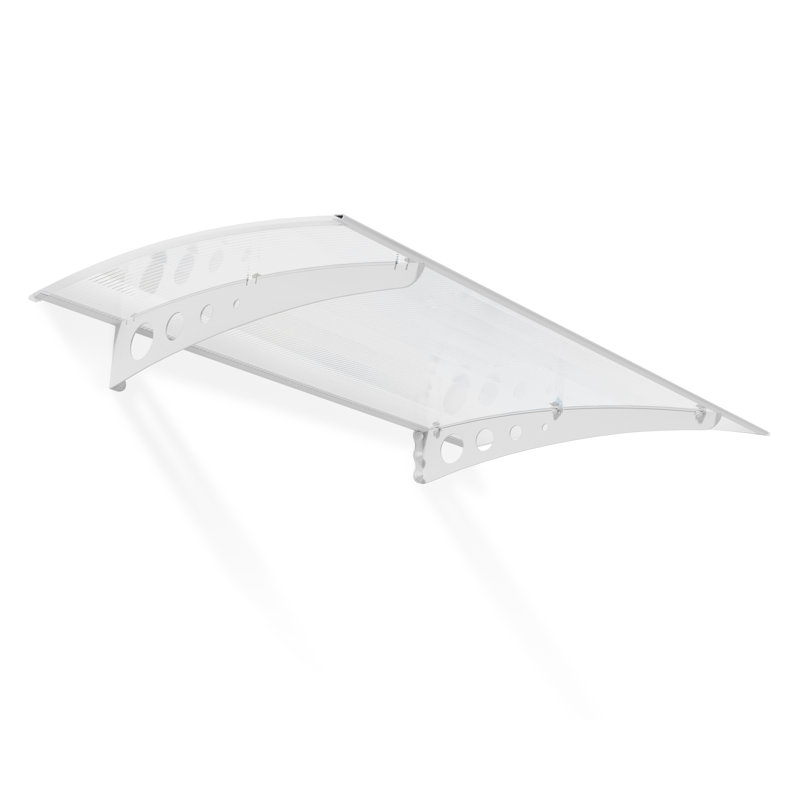 Palram - Canopia Lyra 1350 4 Ft. W X 3 Ft. D Polycarbonate Metal Standard Door And Window Awning White/Diffused Clear