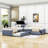 Shel Twin Size,Upholstered L-shaped Platform Bed with Trundle and Two Drawers