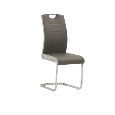 Donovan Upholstered Metal Side Chair in Grey