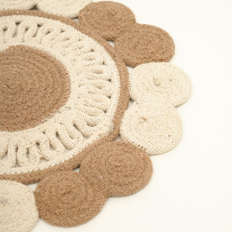 Cotton Floral Placemat, Beige