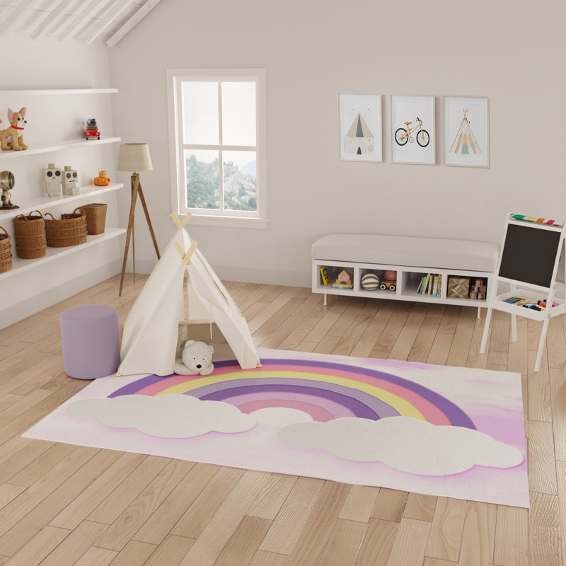  Imagination Machine Washable Multicolor Indoor Rug, Rectangle 6'6" x 9'2"
