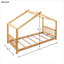 Lit plateforme plateforme compacte avec toit et tête de lit, pin naturel