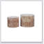 Ensemble de 2 tables basses gigognes, tables d'appoint rondes modernes en bois pour petits espaces, finition loupe naturelle