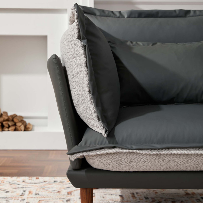 Fauteuil d'appoint simple en chenille de style moderne, Bleu gris