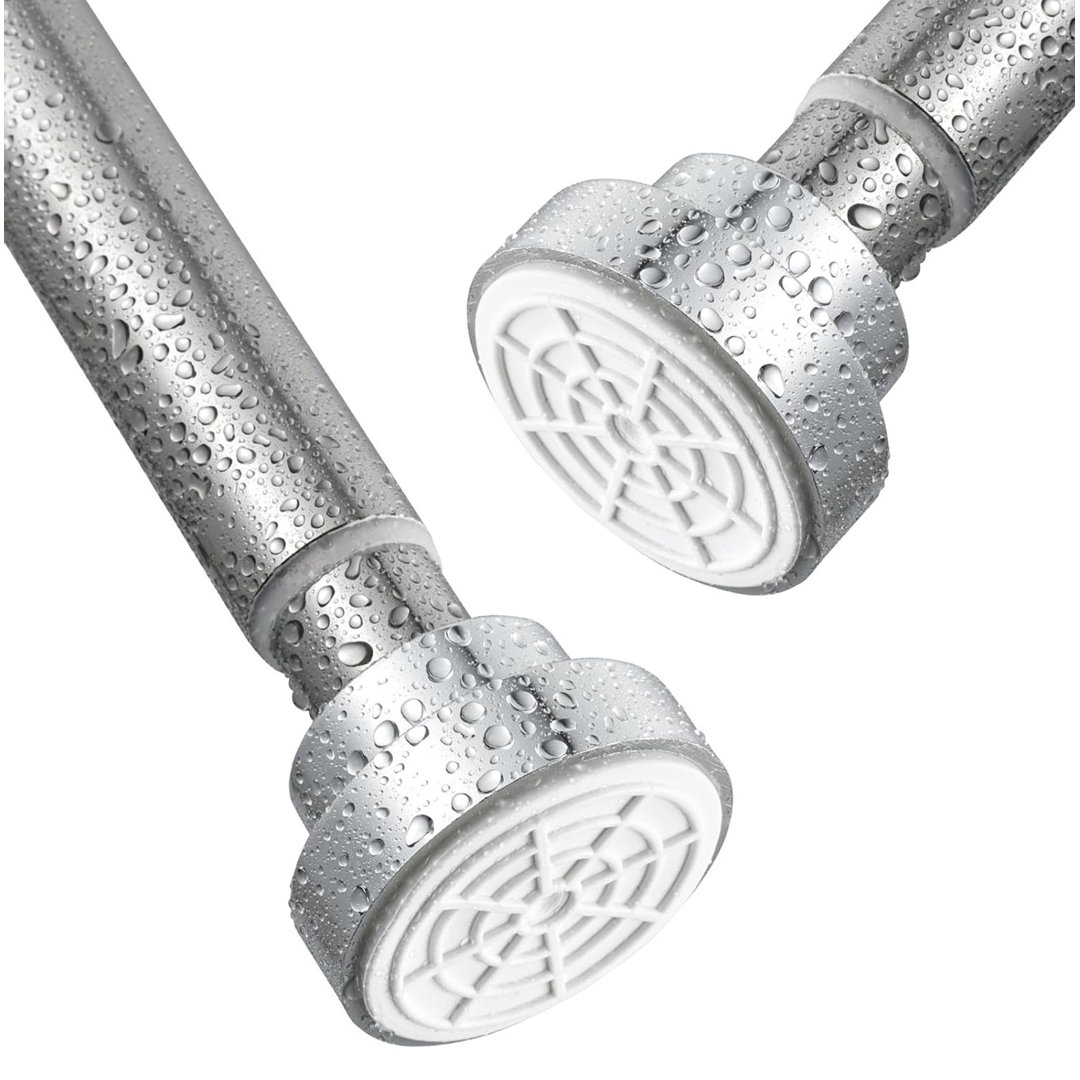 125cm Straight Shower Curtain Pole & Hook Set