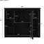 Meuble-lavabo de salle de bain contemporain de 36 po, apparence de miroir noir, 2 tiroirs et portes, meuble-lavabo élégant à décor spacieux, tiroirs, tendance