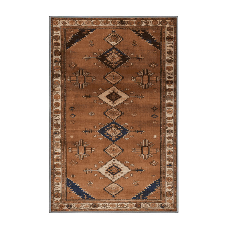 Machine Washable Persian Brown Area Rug, Runner 2' x 4'