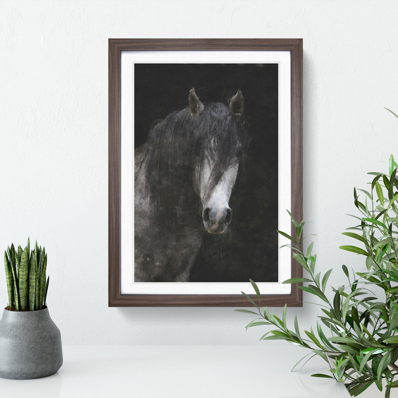 Face of a Horse - Framed Print, Walnut Framed, 65cm H x 48cm W x 2cm D