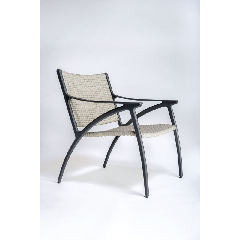 Amari Patio Dining Armchair with Cushion, Carbon, Mist Wicker