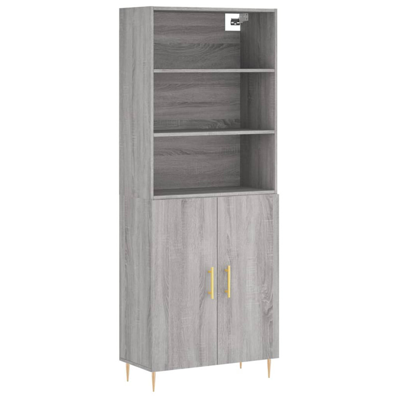Curtisville 180 cm H x 69.5 cm W Standard Bookcase, Grey Sonoma