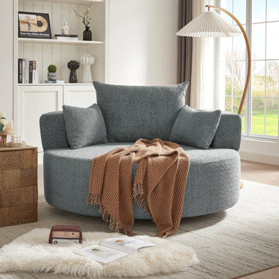 Fauteuil d'appoint pivotant à 360 ° avec 3 coussins amovibles