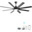 Ventilateur de plafond à profil bas de 66 pouces avec lumières à intensité variable et moteur à courant continu silencieux et réversible à 6 vitesses pour l'intérieur-1172125358-1172125359