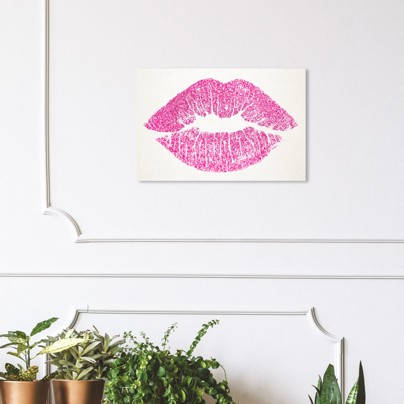 «Solid Kiss Pink Glitter-Custom», impression sur toile, H 16 po x l 24 po