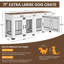 Meuble pour chien 71 po pour 2 chiens, chenil robuste avec 3 tiroirs, meuble télé et armoire de rangement pour chiens de taille moyenne et grande