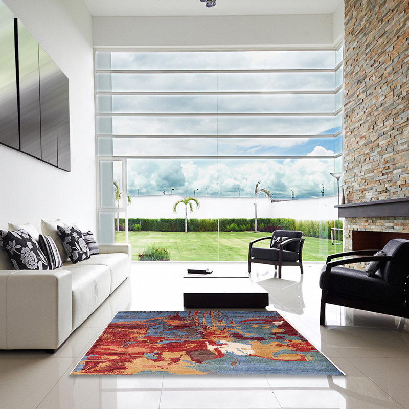 Abstract Indoor Rug, Square 3'