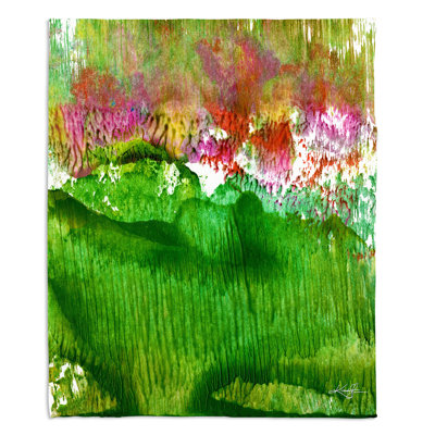 Couverture sherpae abstraite 5 douces encaustique