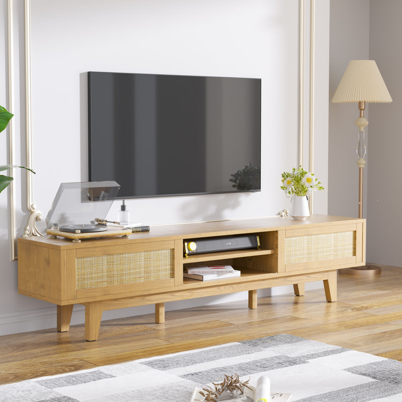 Meuble télé 65 po pour téléviseur de 70 po ou moins Kumar, Naturel