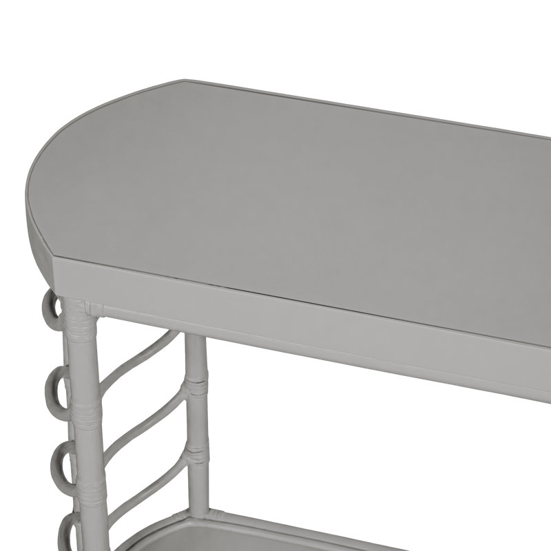 60 in. Solid Wood Console Table, Light Gray