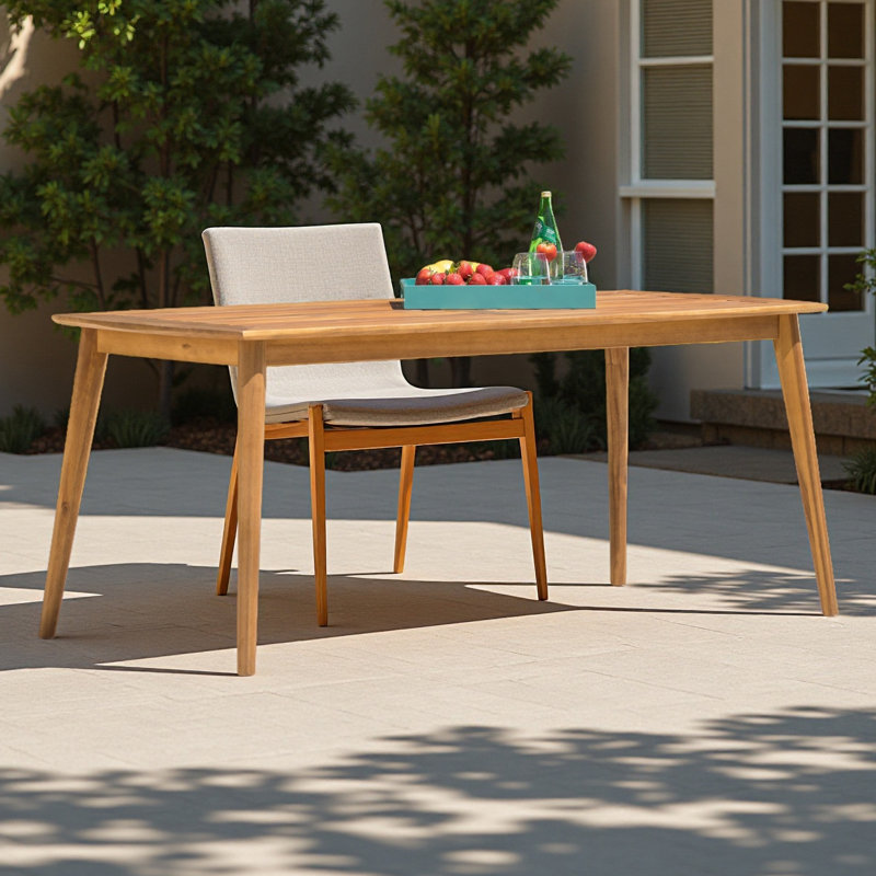 Table de salle à manger d'extérieur avec structure en bois d'acacia