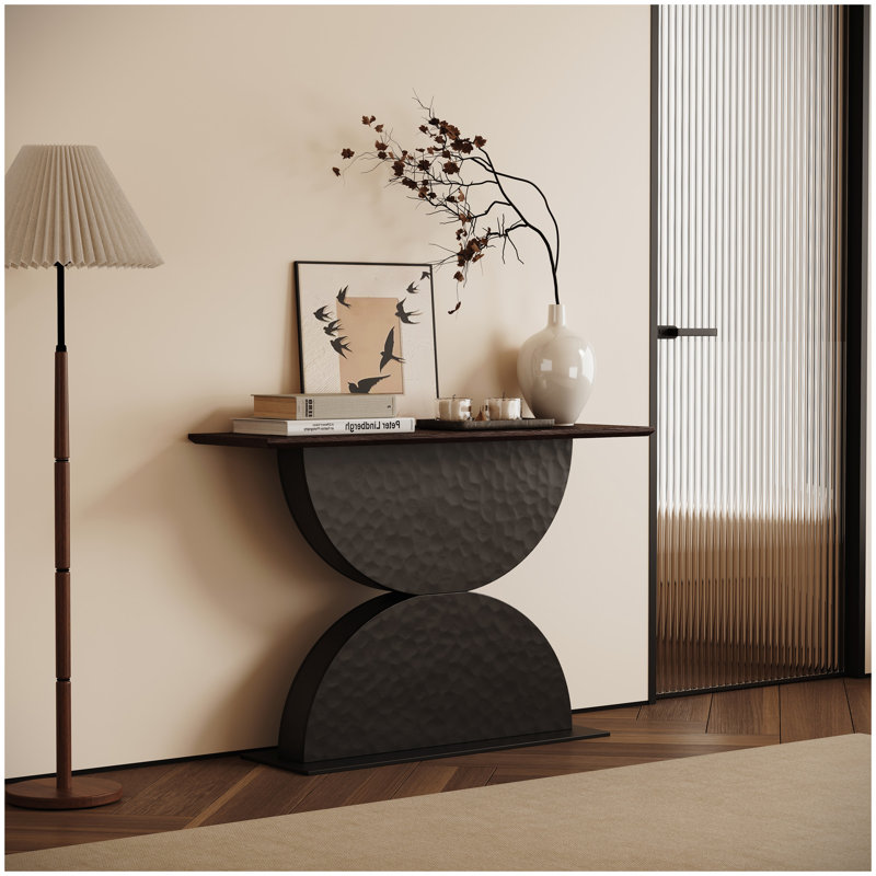 Console de 47 po en bois moderne avec lumière DEL, table d'entrée / canapé | Idée de cadeau