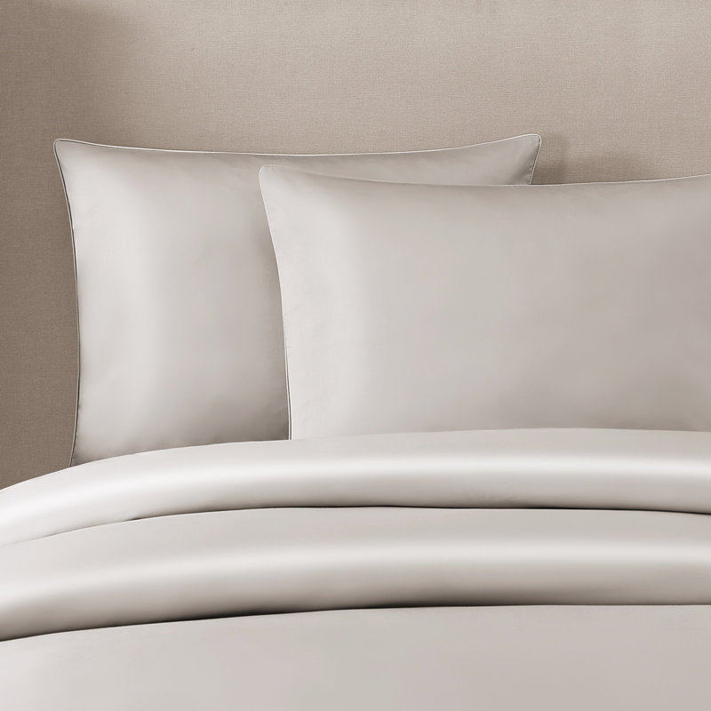 Silken Sateen TENCEL Duvet Cover Set , Gray, Queen