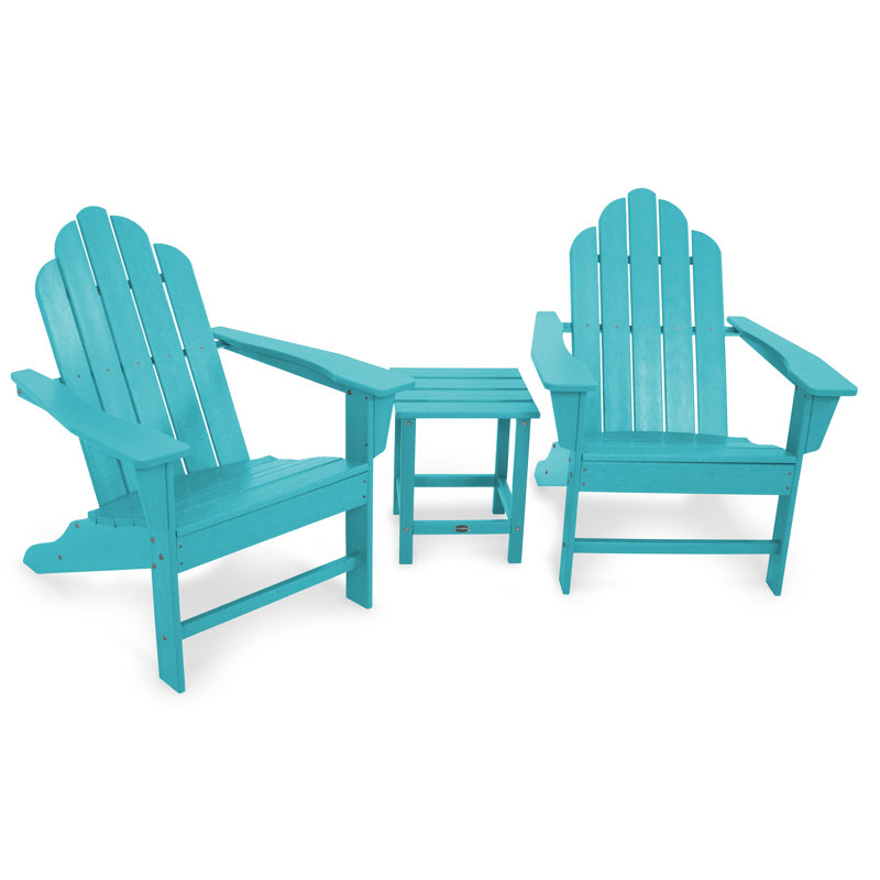 POLYWOOD Long Island Adirondack 3-Piece Set, Aruba