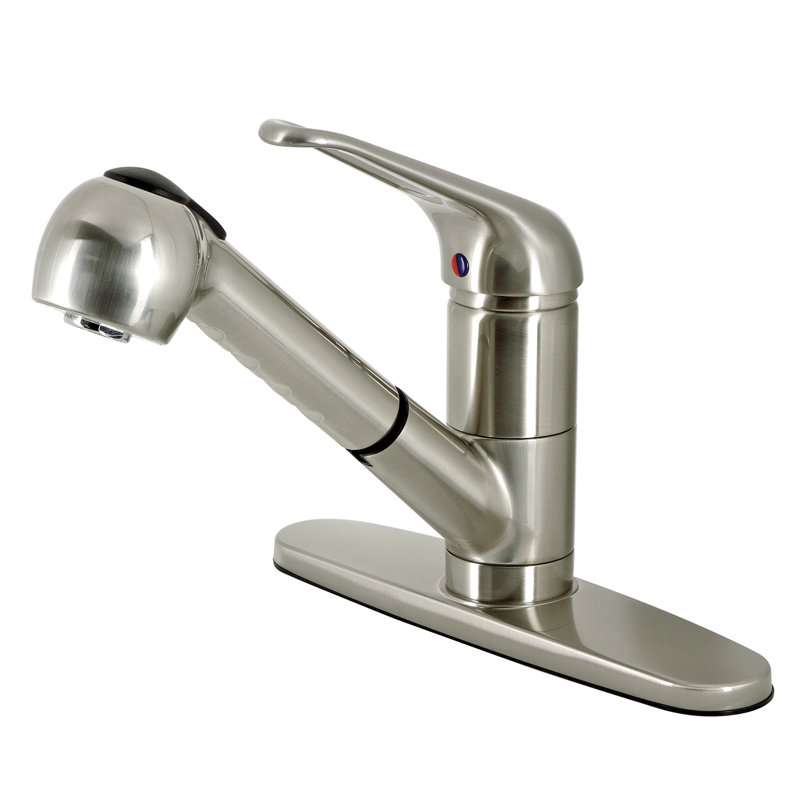 Legacy Water Saving Pull Out Single Handle Kitchen Faucet, Brushed Nickel