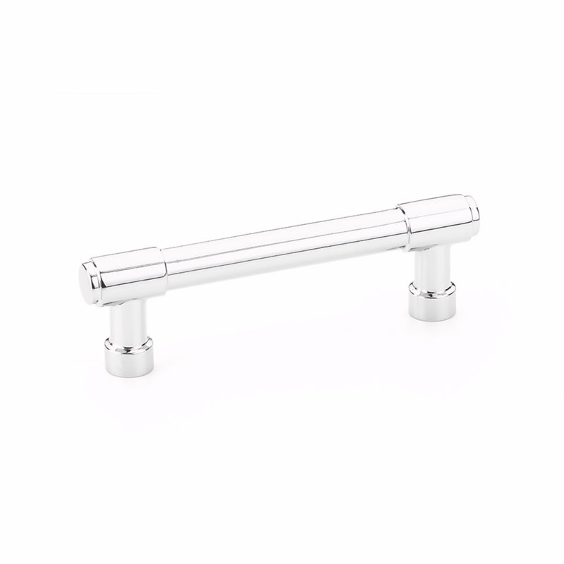 Emtek Jasper Bar Cabinet Pull, Polished Chrome, 4" Center To Center