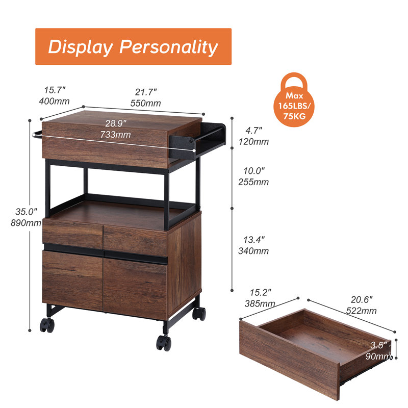 Trent Austin Design® Postell Wood Kitchen Cart & Reviews | Wayfair