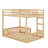 Full Over Full Wood Bunk Bed With Ladder And Guardrails-118703476