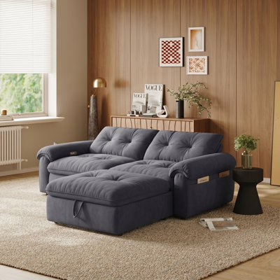 FlexiVault Convertible Sofa Bed with Cloud-Like Fabric